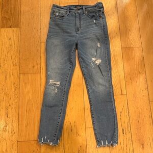 Abercrombie & Fitch Distressed Skinny Jeans in Blue